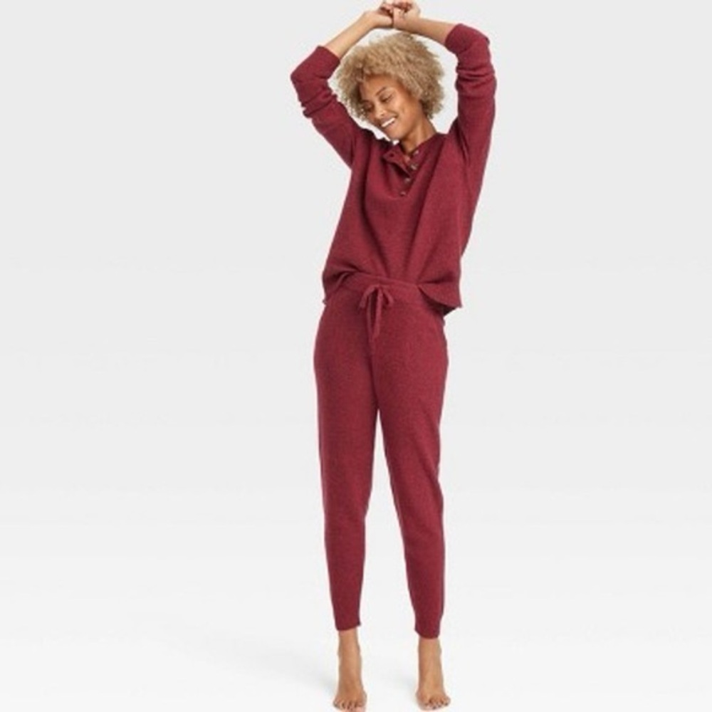 Stars Above Cozy Knit Henley Sweater & Joggers Lounge Set